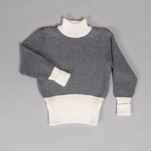 Frau Rollkragen - Fine Signal Stripes - Seashell/INK - HEIMAT