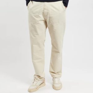 Bomull canvas bukser i beige til herrer