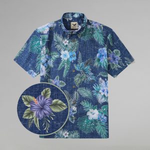 Tranquil Blue Blossoms - Hawaiiskjorte