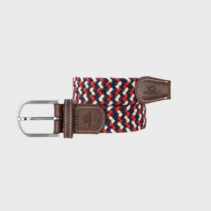 Flettet belte - Amsterdam (red, navy, white)