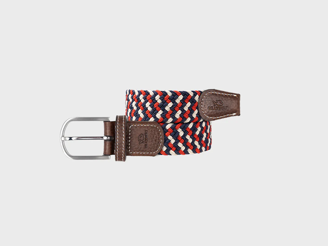Flettet belte - Amsterdam (red, navy, white)