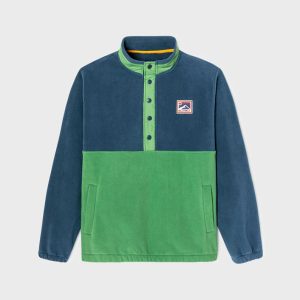Fleecegenser - Navy and green
